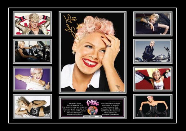 301529-PINK-HURTS-2B-HUMAN-FUNHOUSE-SIGNED-POSTER-FRAMED-LIMITED-EDITION