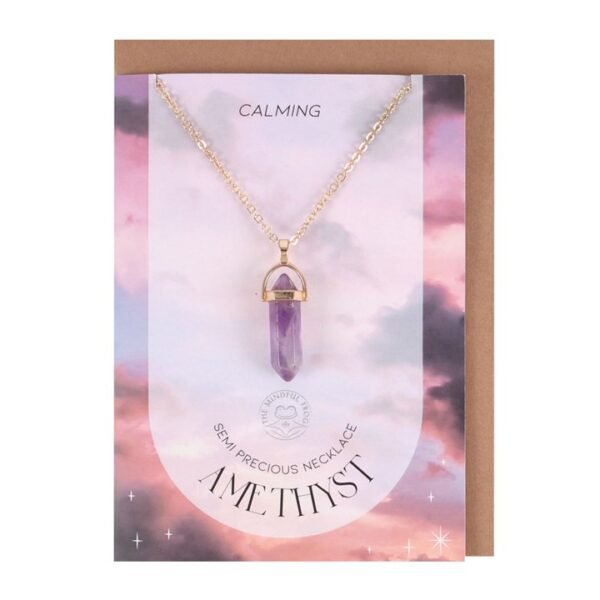Amethyst Crystal Necklace Greeting Card Set