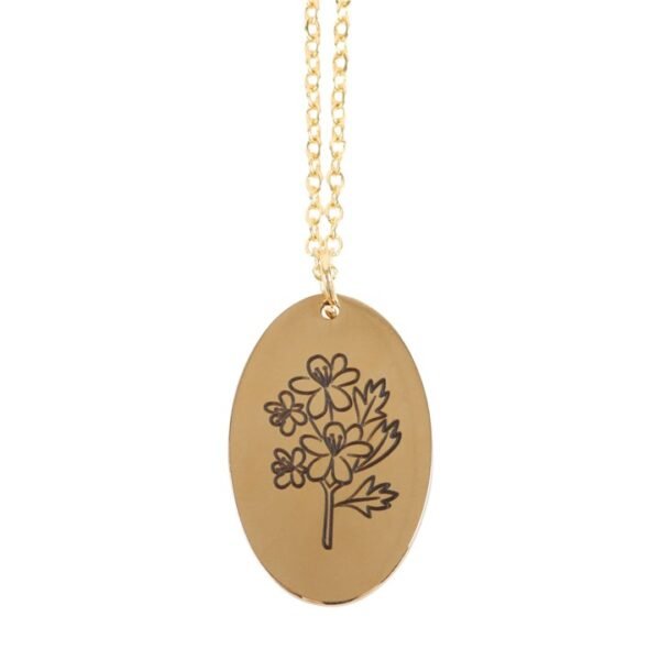 May Hawthorn Birth Flower Necklace Card - Image 3