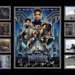 Black Panther Cast Signed Print A3 Framed PHOTO PRINT MEMORABILIA