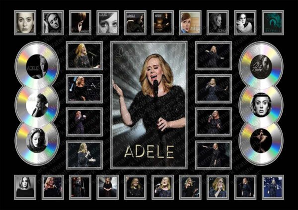 1101 Adele Signed Framed Print A4 PHOTO PRINT MEMORABILIA