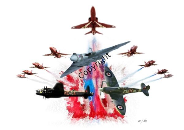 Aircraft Digital Painting Photo Print framed ideal birthday present A3 framed